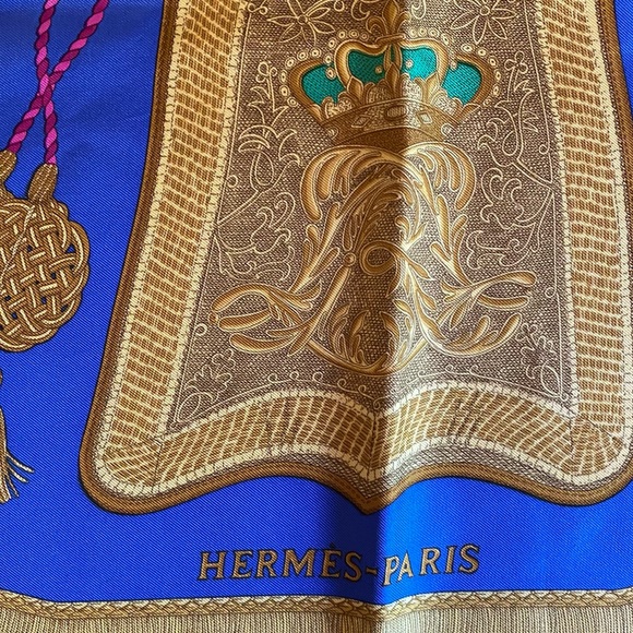 HERMÈS Poste et Cavalerie Silk Twill Scarf, 90, 1986, EUC - Picture 5 of 10